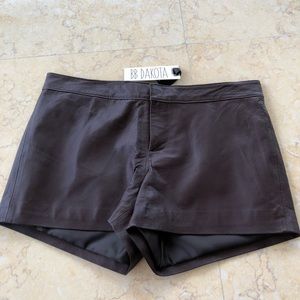 BB Dakota 100% Leather Shorts -Bourbon color